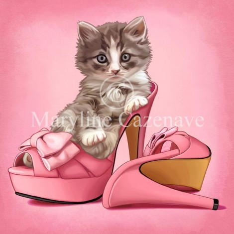 Maryline Cazenave Shoe Kitty Diamond Painting Kit