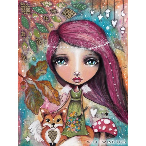 Willowing Arts Autumn Fairy with Fox Diamond Painting Kit