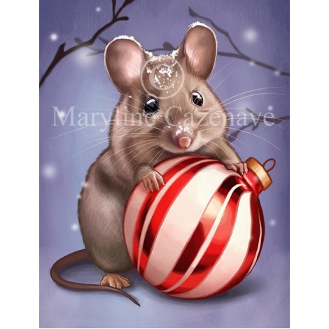 Maryline Cazenave Christmas Mouse Diamond Painting Kit