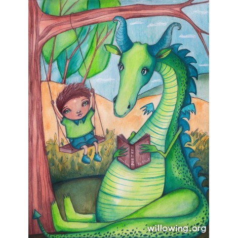 Willowing Arts Reluctant Dragon Diamond Painting Kit